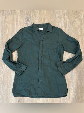 KOTN Dark Green Long-Sleeve Button-Down Shirt Small